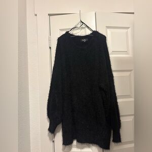 Lulu's Cozy Black Fuzzy dress/ long top
